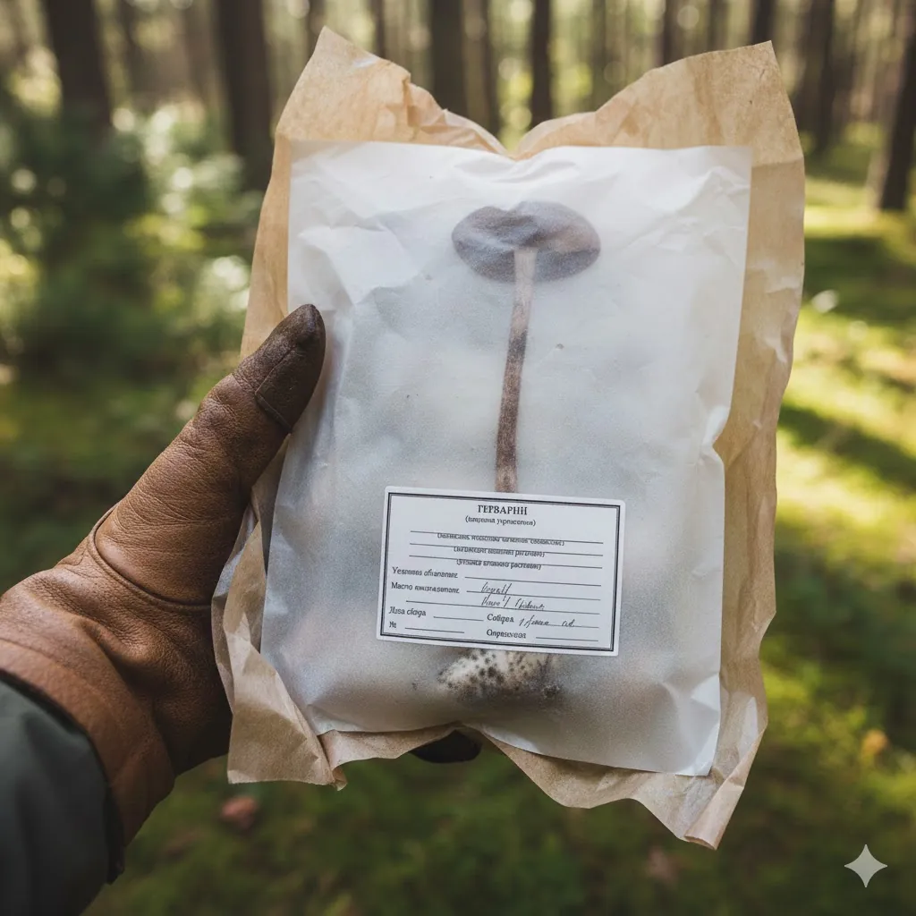 Бумажный пакет с образцом